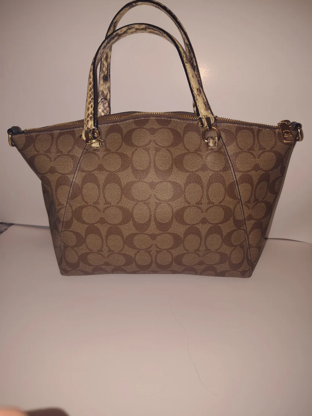 COACH Signature Canvas Satchel in Brown